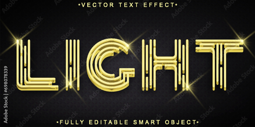 Wall mural Shiny Light Vector Fully Editable Smart Object Text Effect - Wall murals