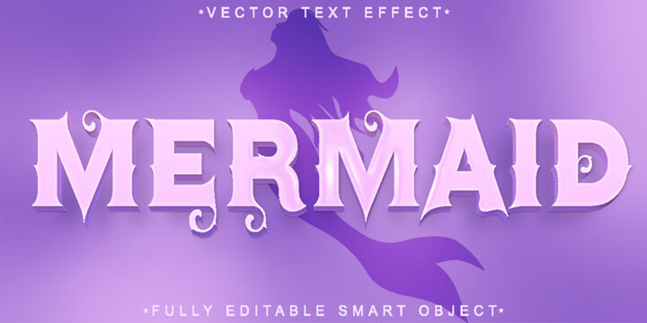 Soft Beauty Mermaid Vector Fully Editable Smart Object Text Effect