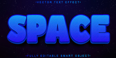 Blue Cartoon Space Vector Fully Editable Smart Object Text Effect