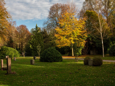 Autum at Hamburg Ohlsdorf Park Cemetery