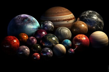 Detailed images of exoplanets in vast space. Generative AI