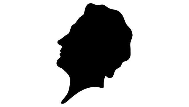 Bertel Thorvaldsen, black isolated silhouette 