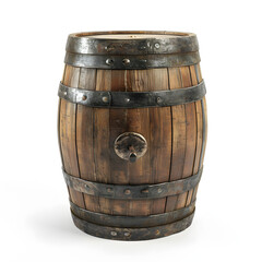 Obraz premium old wooden barrel isolated on white