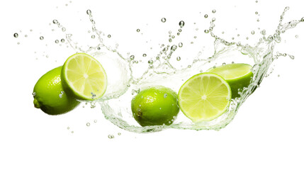 Zesty Lime in Aerial Isolation on a transparent background