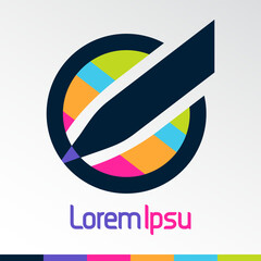 Creative colorful abstract logo. Simple flat design EPS10 vector business concept of creative ideas.