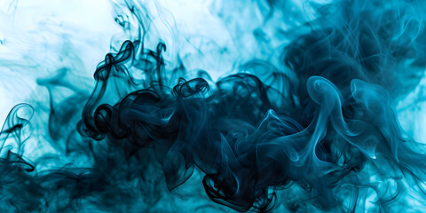 the blue smoke is floating in the air	