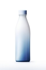 A highly detailed and vibrant blue bottle on a white background, showcasing intricate patterns, embossed logo, and transparent glass