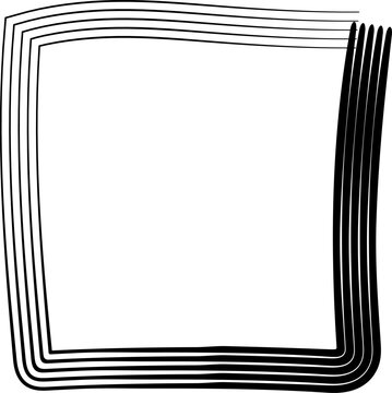 Hand Drawn doodle grunge square highlighter. Marker scribble scrawl frames. Pen rectangle borders. Vector illustration