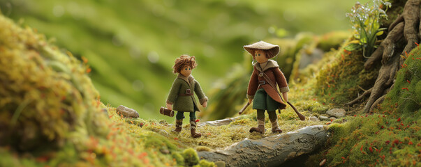 Epic Quest: Felted Companions Embark on a Verdant Voyage