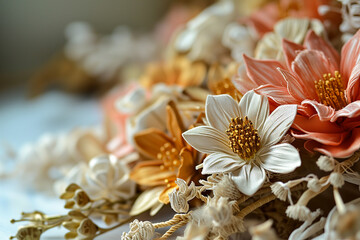 Artisanal Elegance: Handcrafted Fabric Flowers in Delicate Detail