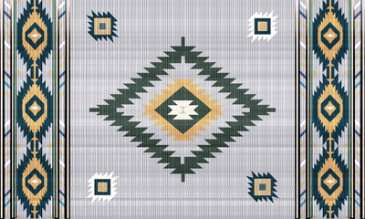 Navajo tribal vector seamless pattern. Native American ornament. Ethnic South Western decor style. Boho geometric ornament. blanket, rug. Woven carpet