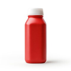 red plastic bottle isolated on white