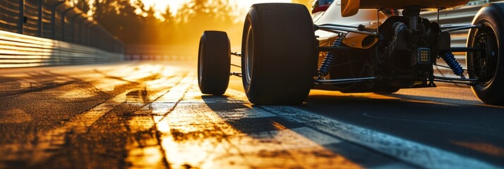 Driver drives a racing car on an asphalt track. Concept of speed - obrazy, fototapety, plakaty