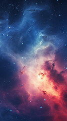 Night sky with stars and nebula. Elements of this image furnished by NASA