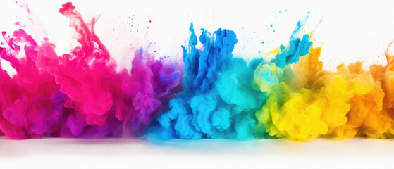 Colorful ink in water isolated on white background. Abstract background .
