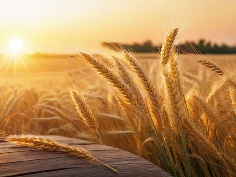 A vibrant image capturing the beauty of golden wheat grains in a sunlit field, symbolizing the essence of wholesome and nutritious farming.