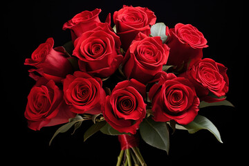Obraz premium A beautiful bouquet of red roses for a lover.