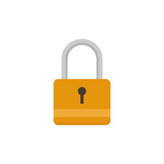 Padlock flat design vector illustration. lock. Security, safety, encryption, protection, privacy concept. vector icon. Cartoon minimal style.