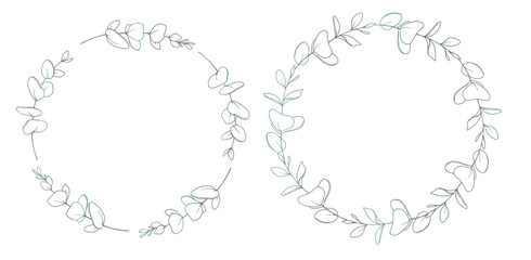 Eucalyptus Line Drawing. Black and white Floral Frames. Floral Line Art. Fine Line Eucalyptus illustration. Hand Drawn Outline Greenery. Botanical Coloring Page. Wedding invitation flowers
