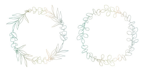 Eucalyptus Line Drawing. Black and white Floral Frames. Floral Line Art. Fine Line Eucalyptus illustration. Hand Drawn Outline Greenery. Botanical Coloring Page. Wedding invitation flowers