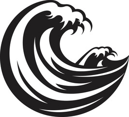 Sea Wave Crest Silhouette Vector Illustration