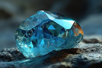 image of a raw, unpolished piece of Blue Topaz