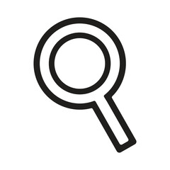 Magnifier or search vector icon, flat vector graphic on isolated white background.