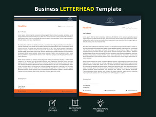 Modern business corporate company letterhead design template - obrazy, fototapety, plakaty
