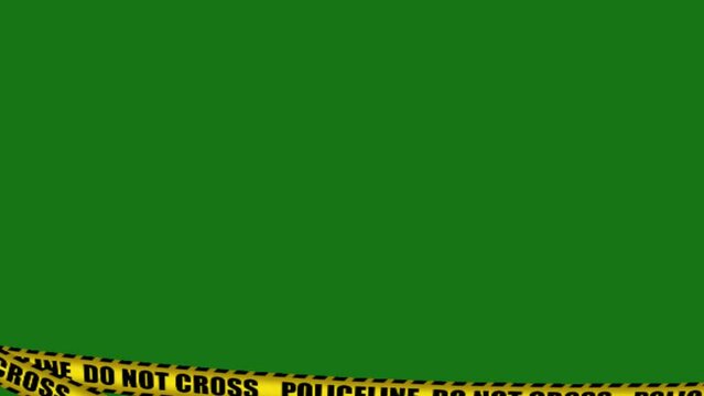 Police line transition 4k Green Screen Loop. Abstract police line, perfect for transitions, intros, intros, openings, etc.
