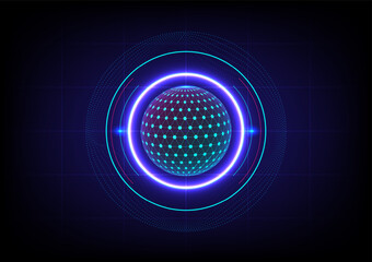 Abstract computer network technology with light effect Illustrator vector 3d