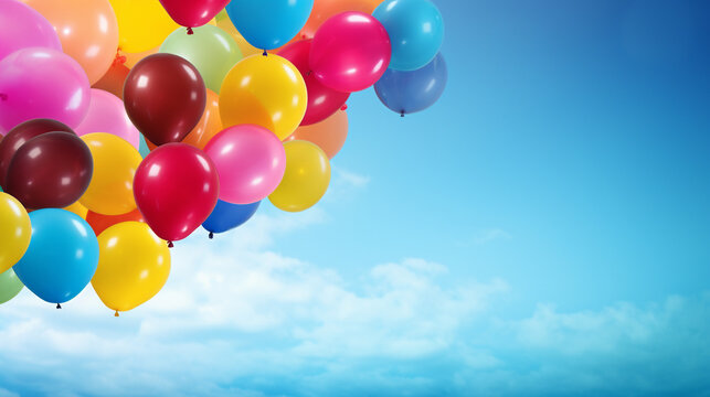 balloons in the sky HD 8K wallpaper Stock Photographic Image