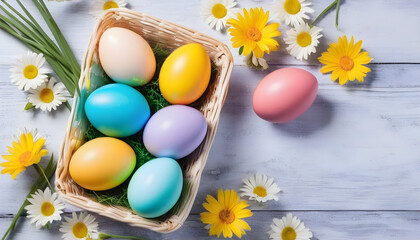 Decorative Easter eggs as background 