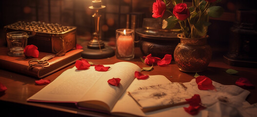 Naklejka na ściany i meble Write heartfelt love letters to each other and exchange