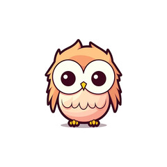 A cartoon owl on a transparent background, cutest sticker illustration, highly detailed character design, pastel color, die cut sticker, sticker concept design.