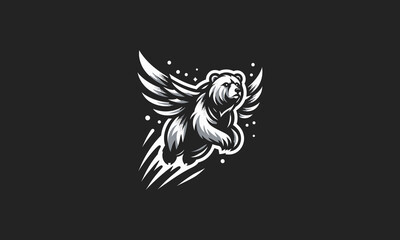 Fototapeta premium flying bear vector illustration logo design