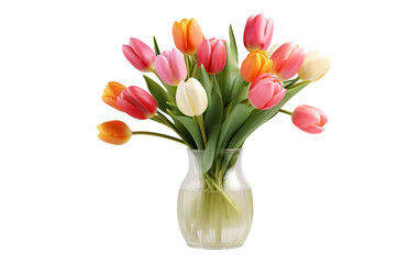 Realistic Tulip Arrangement in a Vase