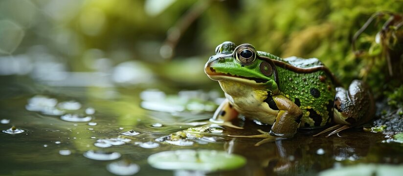 A frog with a tail in water.