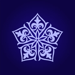 Vintage ornate linear ornaments in Kazakh traditional style. Asian floral designs. Abstract Asian elements of the national pattern of the ancient nomads of the Kyrgyz, Mongols, Kazakhs, Tatars.