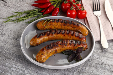 Grilled meat sausages with spices