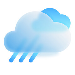 Rain Cloud Glassmorphism Icons and Symbol Png Svg Illustrator	
