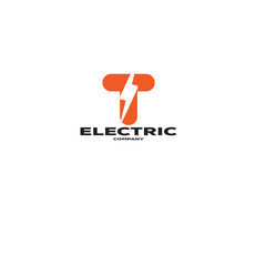 Modern and attractive letter T electric voltage logo design