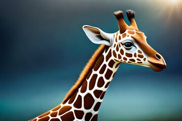 Obraz premium giraffe in zoo, Generative AI