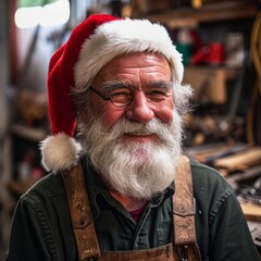 Naklejka premium A lot of happy faces are oldie-goldie men in Christmas sweaters. We are enjoying the holidays. Happy New Year and Merry Christmas.