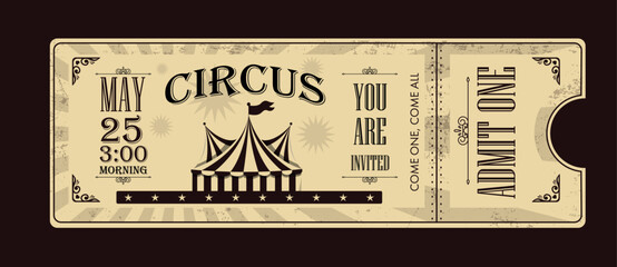 Circus Tickets Magic Show Entrance Vintage 