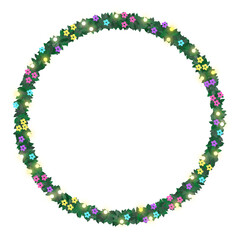 wreath of flowers with lights