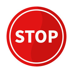 Stop Sign In Red Circle Shape With White Line For Information Symbol Information Announcement Road Street Notification
