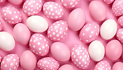 Obraz premium Easter eggs top view , Easter banner 