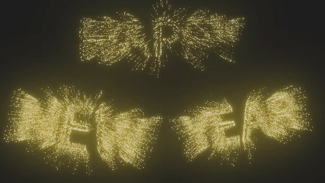 Happy new year 2024 with golden shiny effect