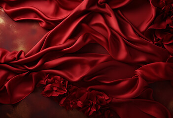 Fototapeta premium Luxury fabric background with copy space