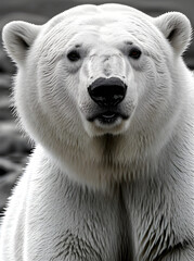Detailed polar bear closeup in Antarctica mangostyle
